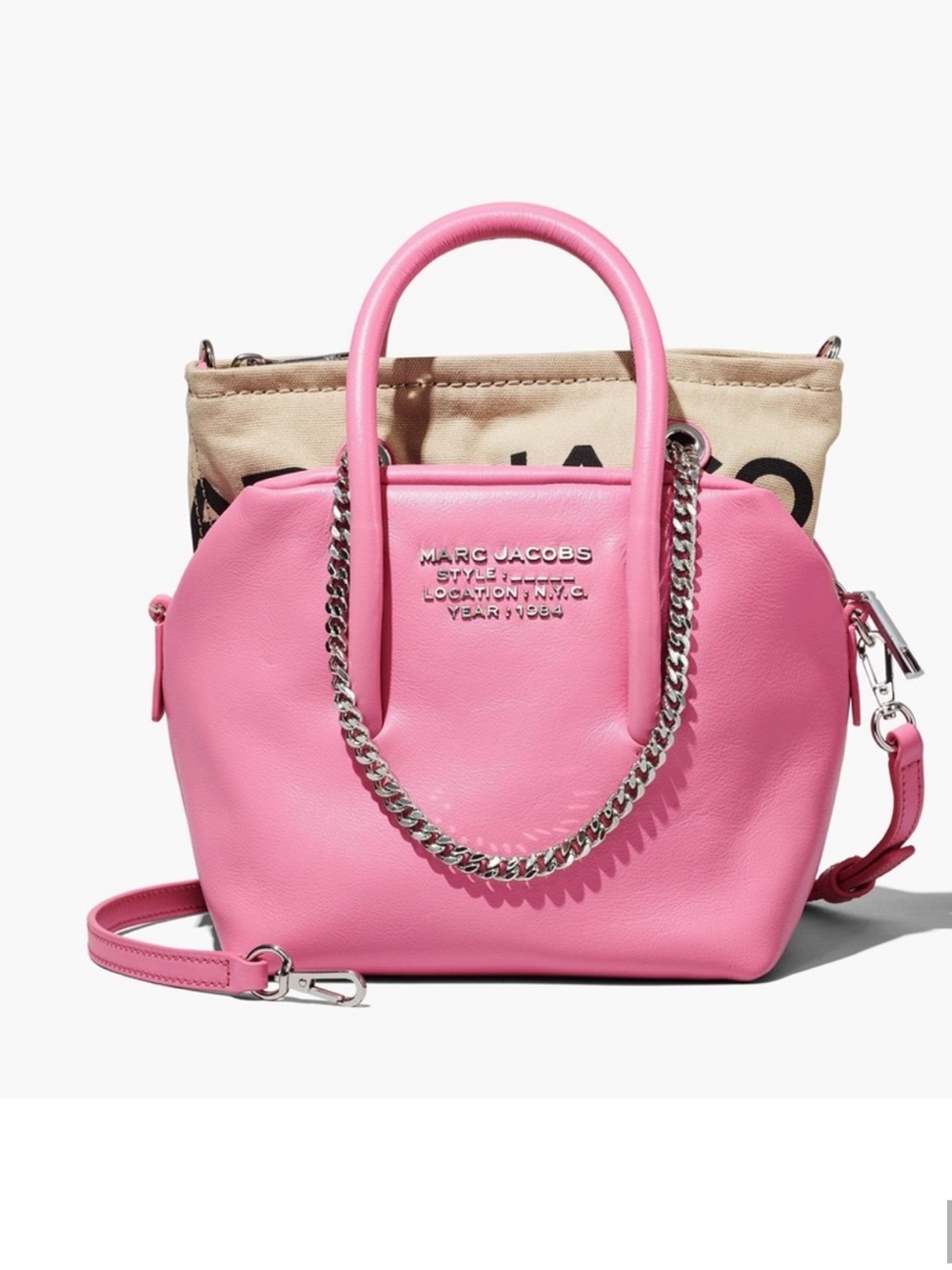 Marc Jacobs Pink Calfskin The Duet Mini Satchel Morning Glory - Picture 3 of 7